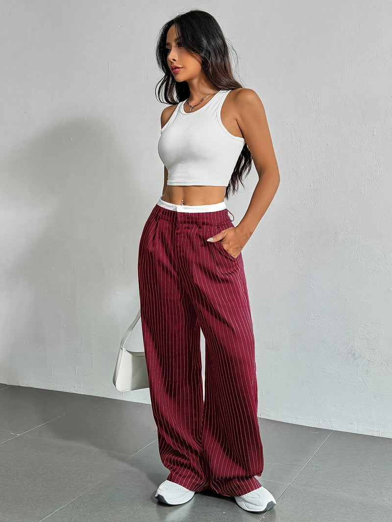 Striped Straight Leg Pants