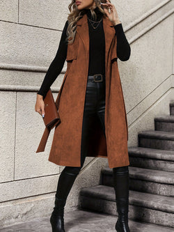 Elegant Trench Vest with Belt