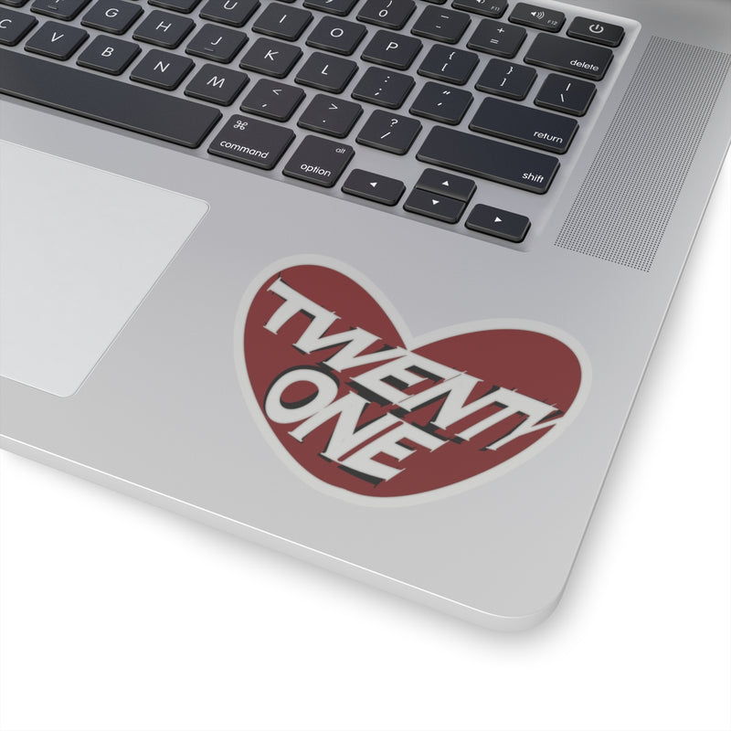 Heart-Shaped Stickers - "TWENTY ONE"