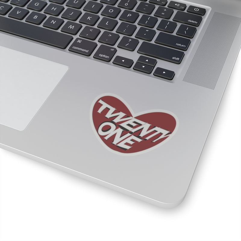 Heart-Shaped Stickers - "TWENTY ONE"