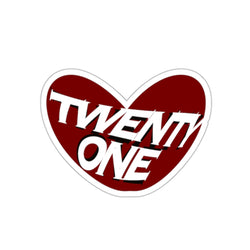 Heart-Shaped Stickers - "TWENTY ONE"