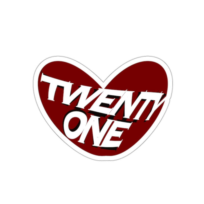 Heart-Shaped Stickers - "TWENTY ONE"