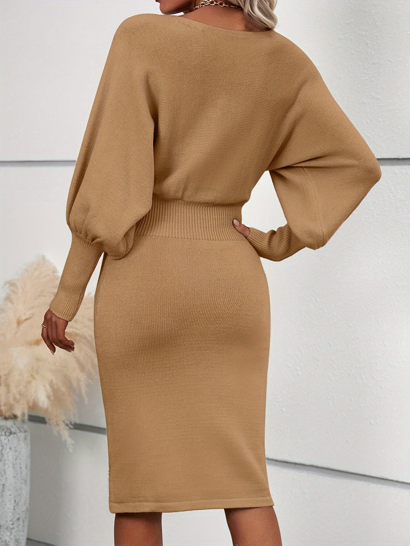 Fall Crew Neck Dress