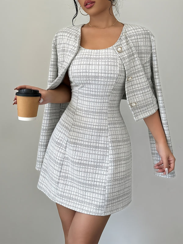 Sophisticated Plaid Dress Suit