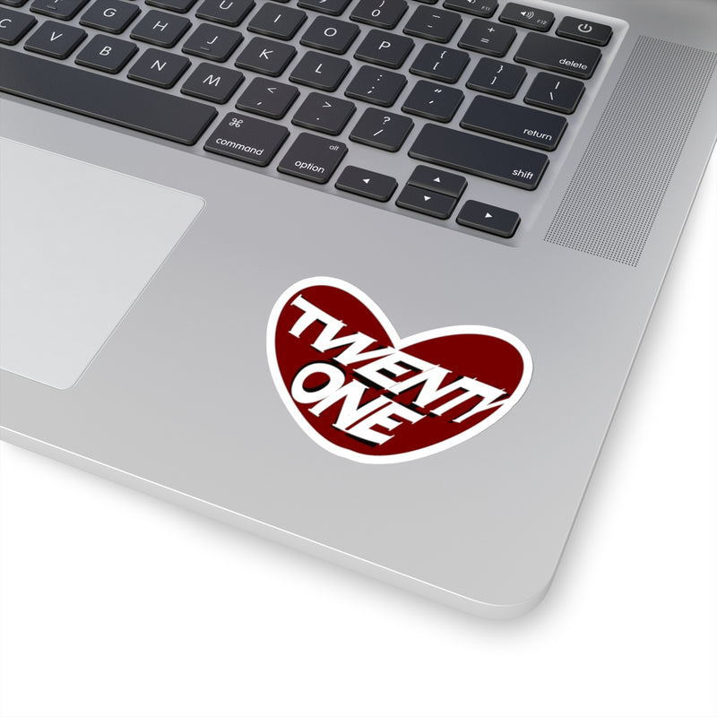 Heart-Shaped Stickers - "TWENTY ONE"