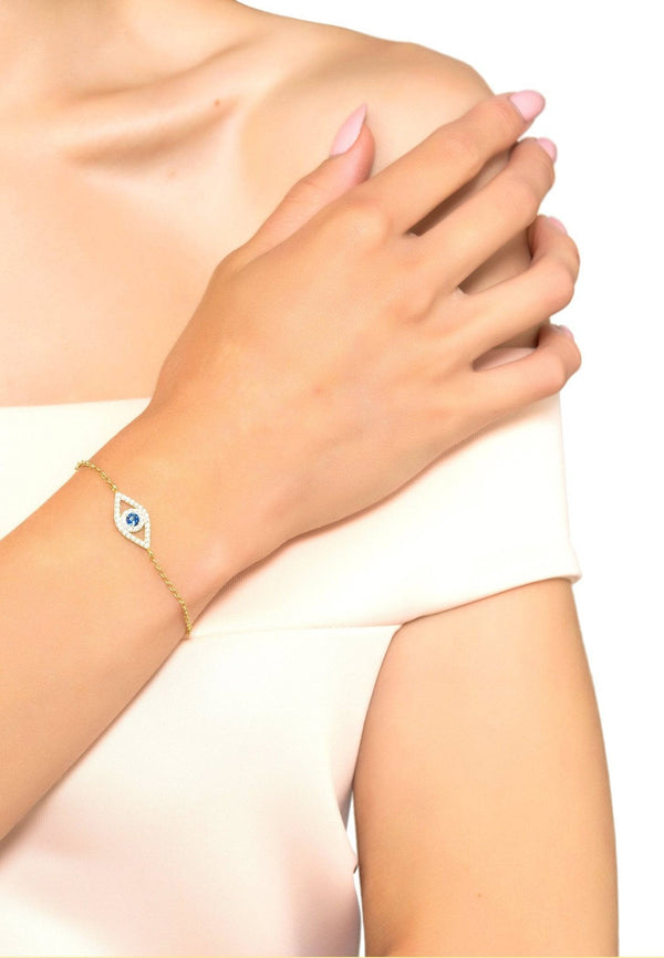 Evil Eye Elliptical Bracelet