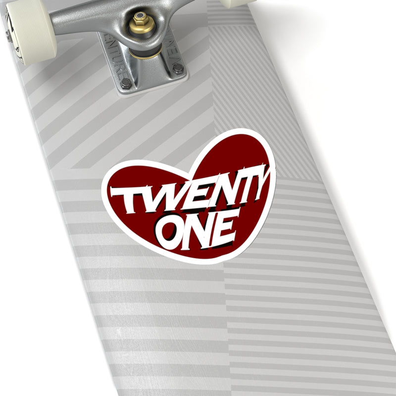 Heart-Shaped Stickers - "TWENTY ONE"