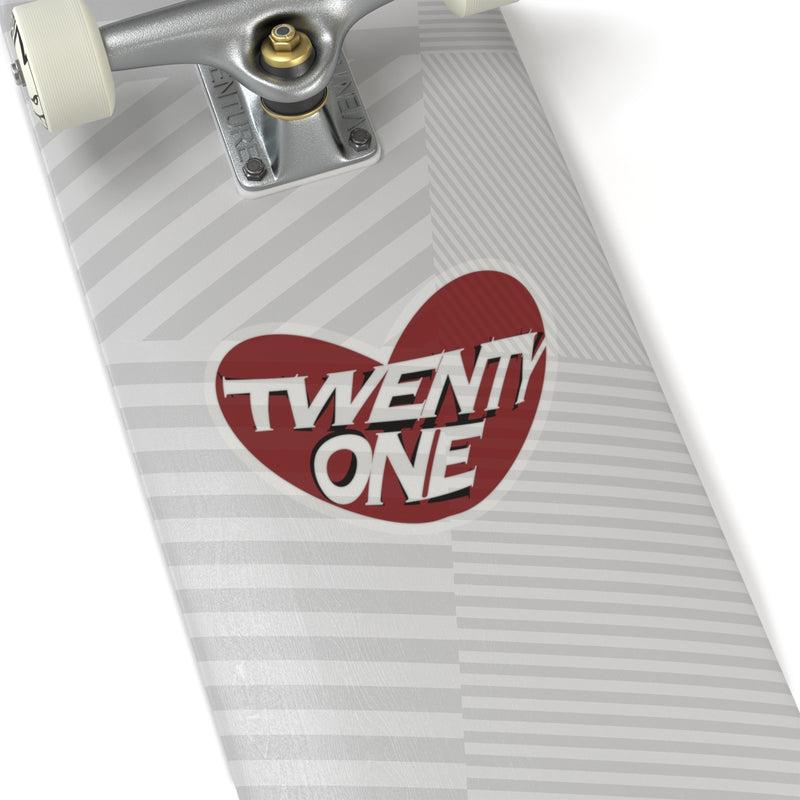 Heart-Shaped Stickers - "TWENTY ONE"