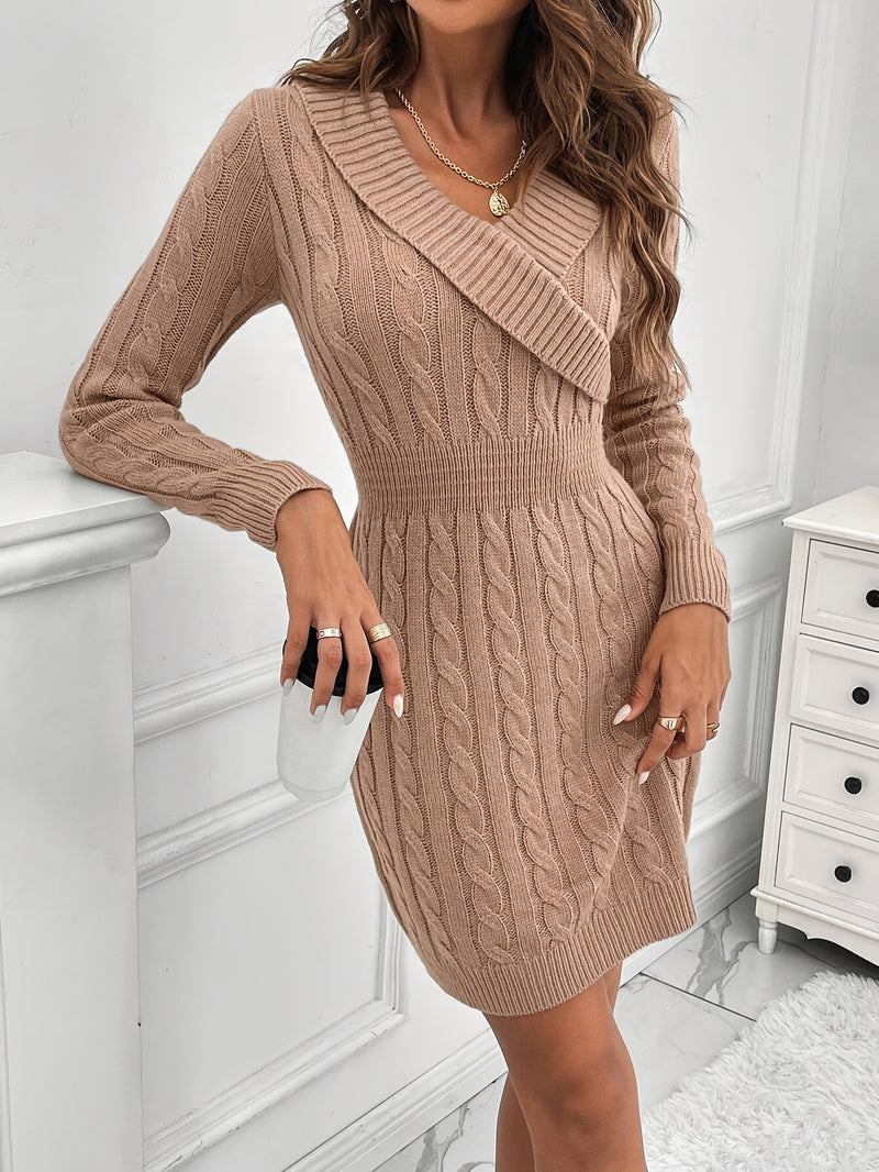 V-Neck Sweater Dress