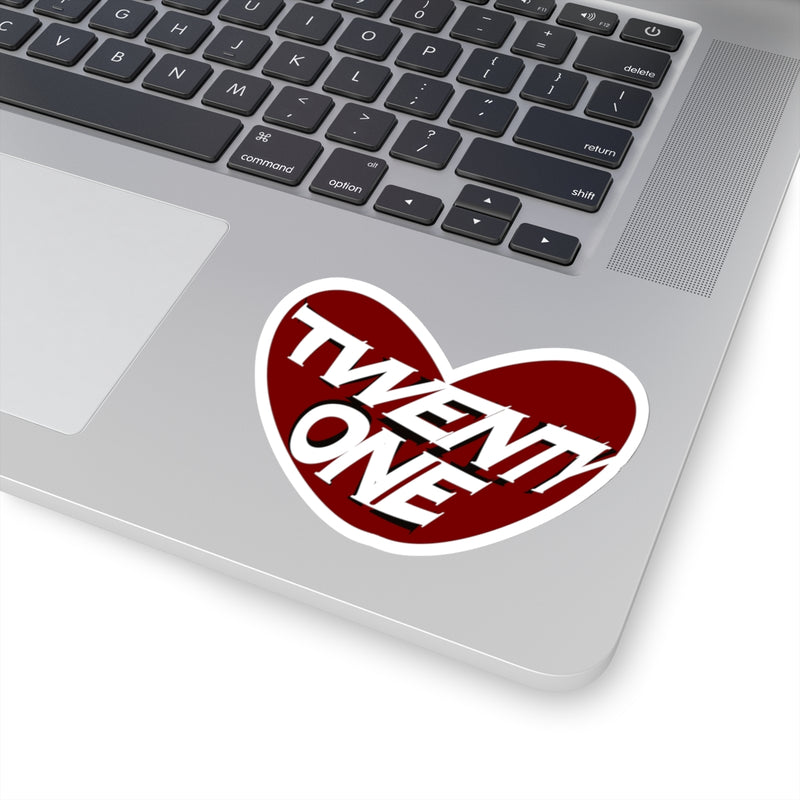 Heart-Shaped Stickers - "TWENTY ONE"