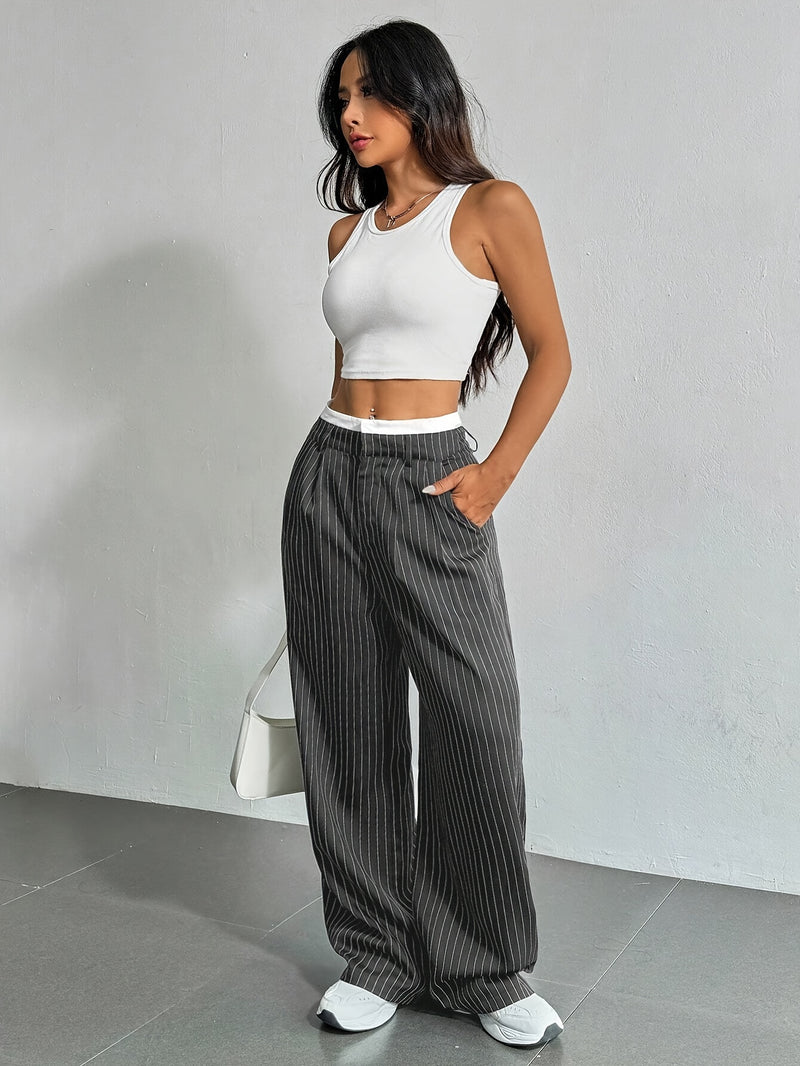 Striped Straight Leg Pants