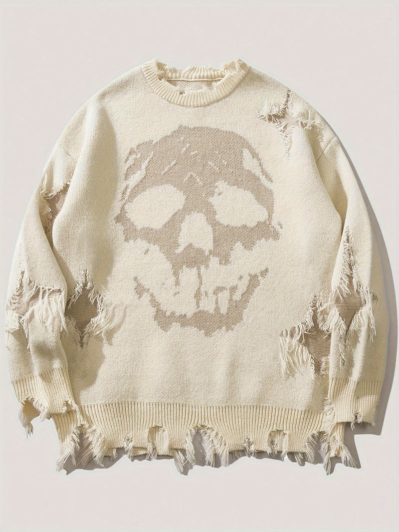 Casual Distressed Knit Pullover