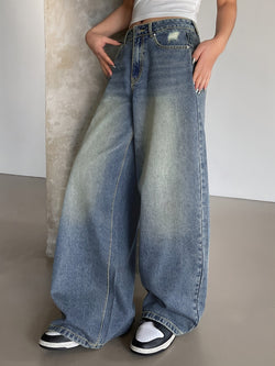 Vintage Washed Denim Jeans