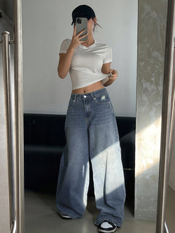 Vintage Washed Denim Jeans