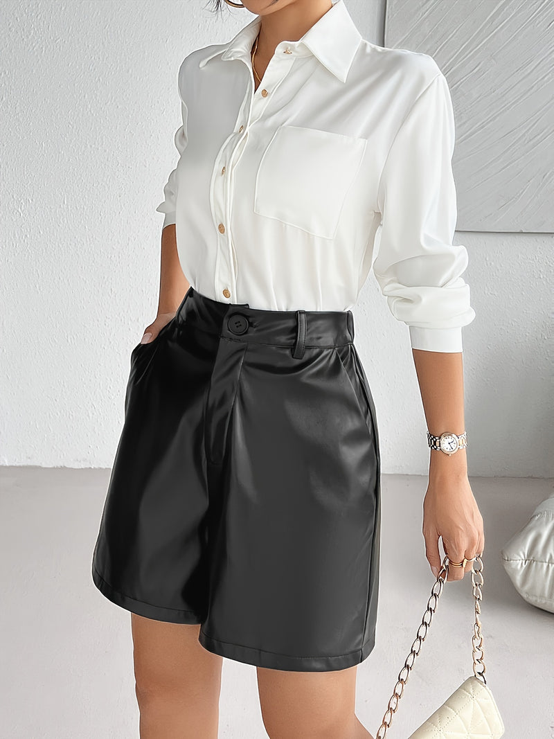 Elegant Leather Shorts