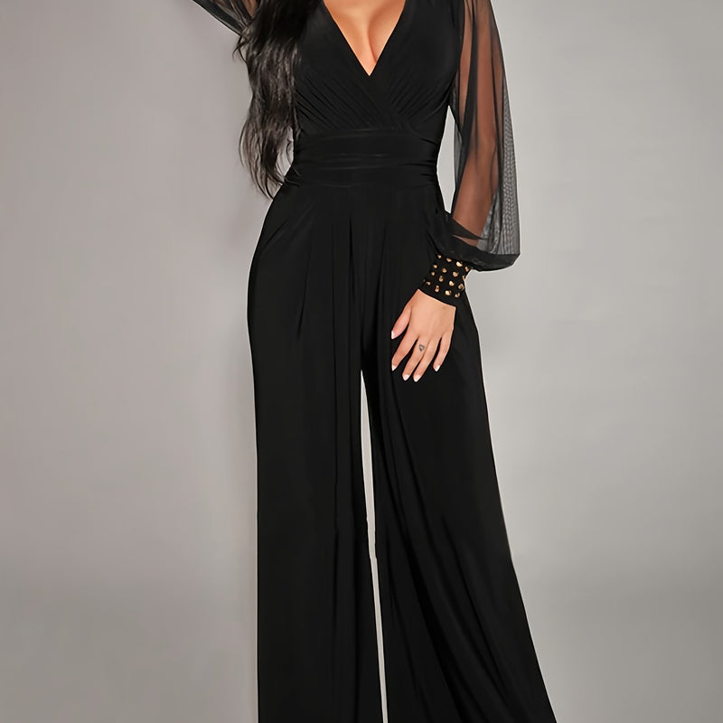 Elegant V-Neck  Jumpsuit