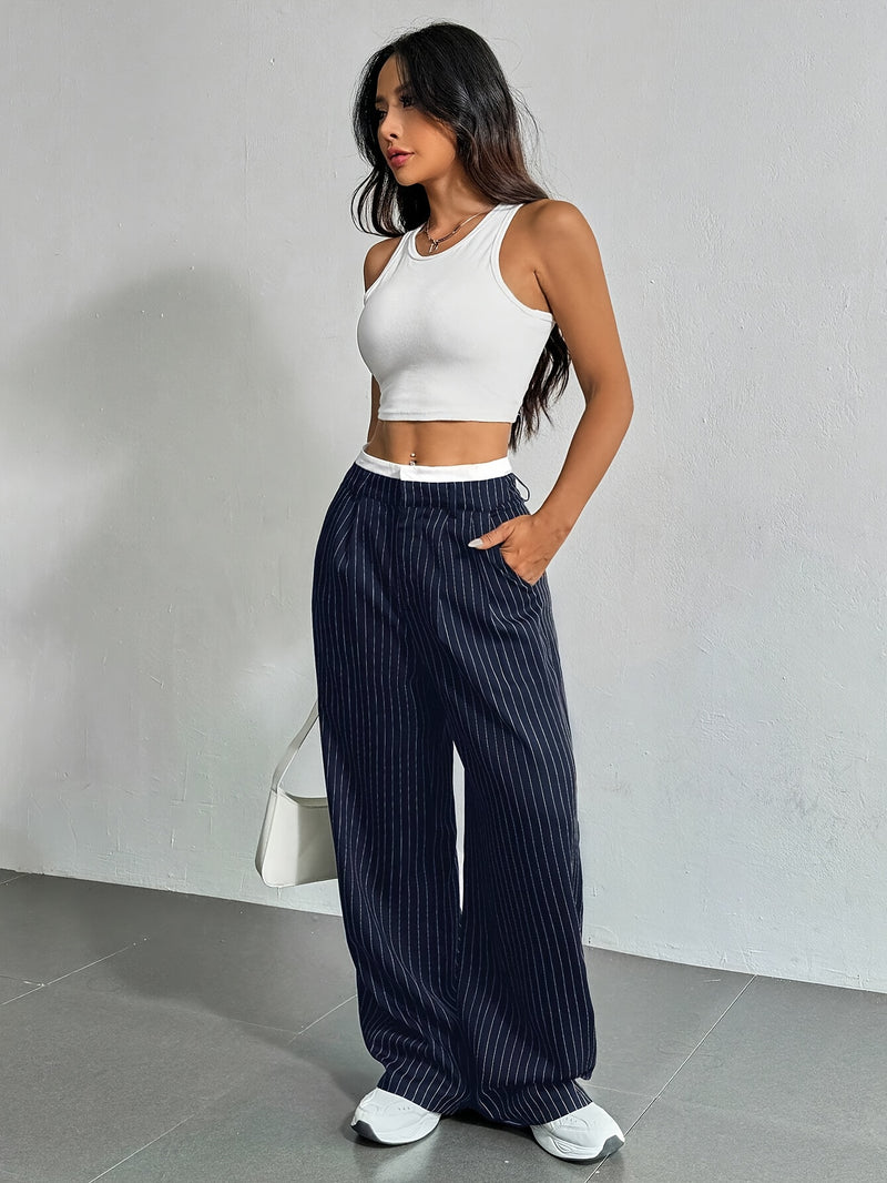 Striped Straight Leg Pants