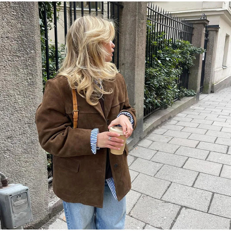 Vintage Brown Blazer Jacket