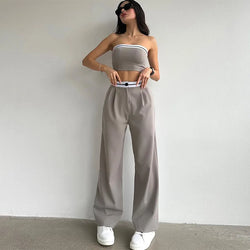 Fashionable Tube Top & Pants Summer Set