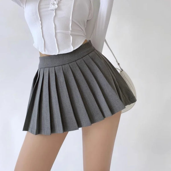 Pleated High Waist Summer Mini Skirt