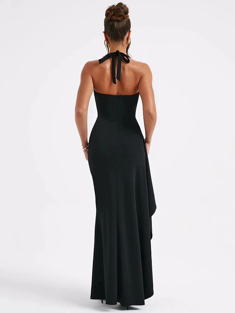 Backless Deep V-Neck Party Dress