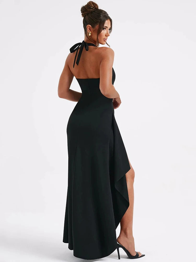 Backless Deep V-Neck Party Dress