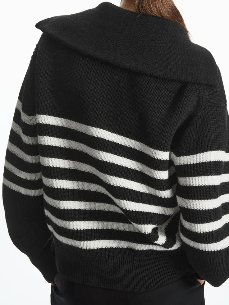 Turtleneck Striped Pullover