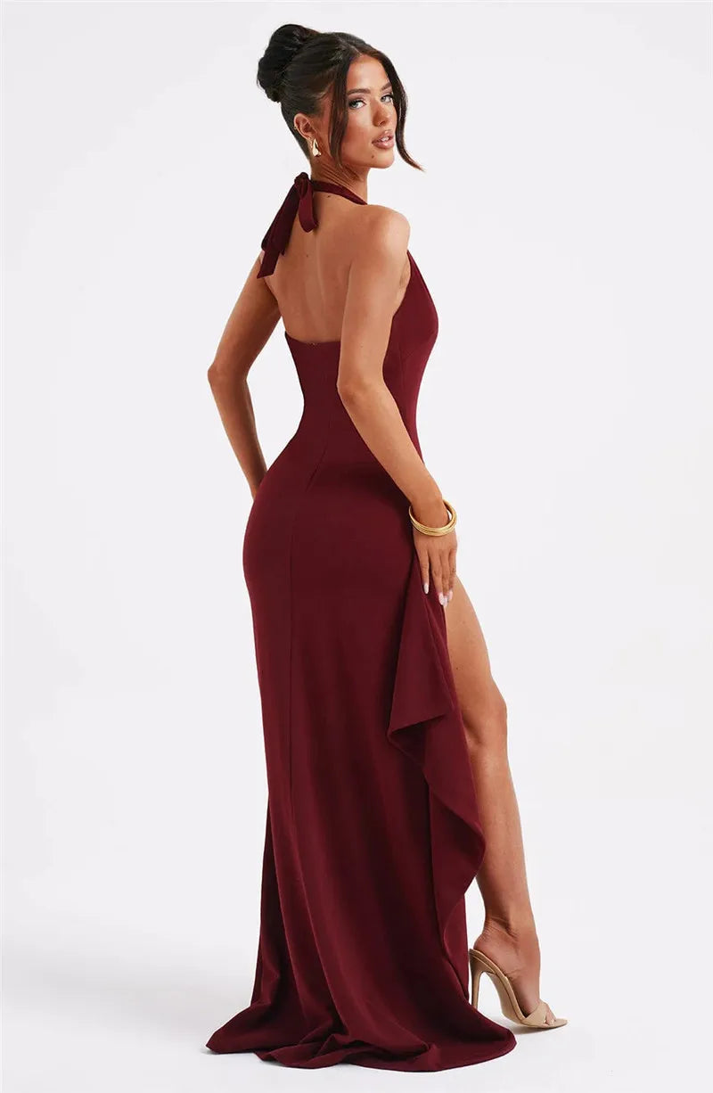 Backless Deep V-Neck Party Dress