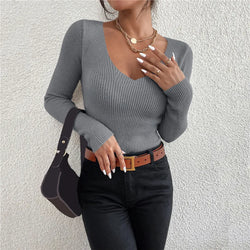 Knit V Neck Sweater