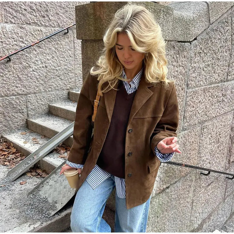 Vintage Brown Blazer Jacket