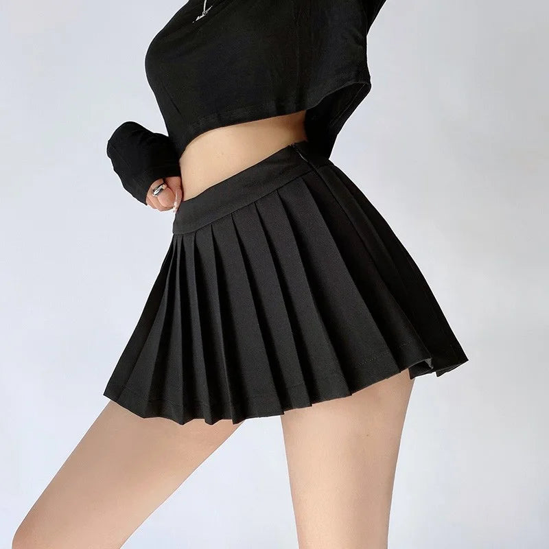 Pleated High Waist Summer Mini Skirt