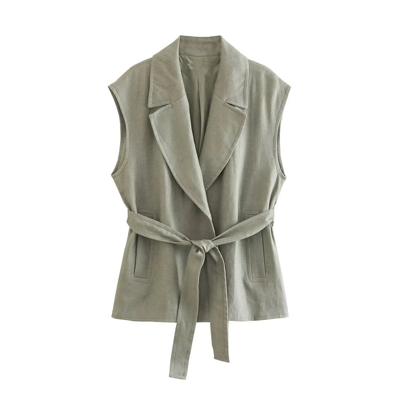 Vintage Gray Solid Chic Women Suit