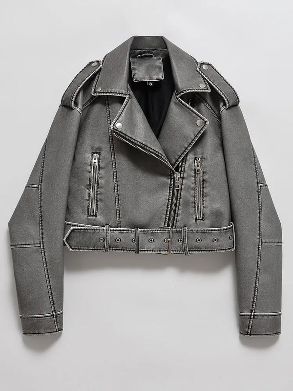 Short Vintage Leather Jacket