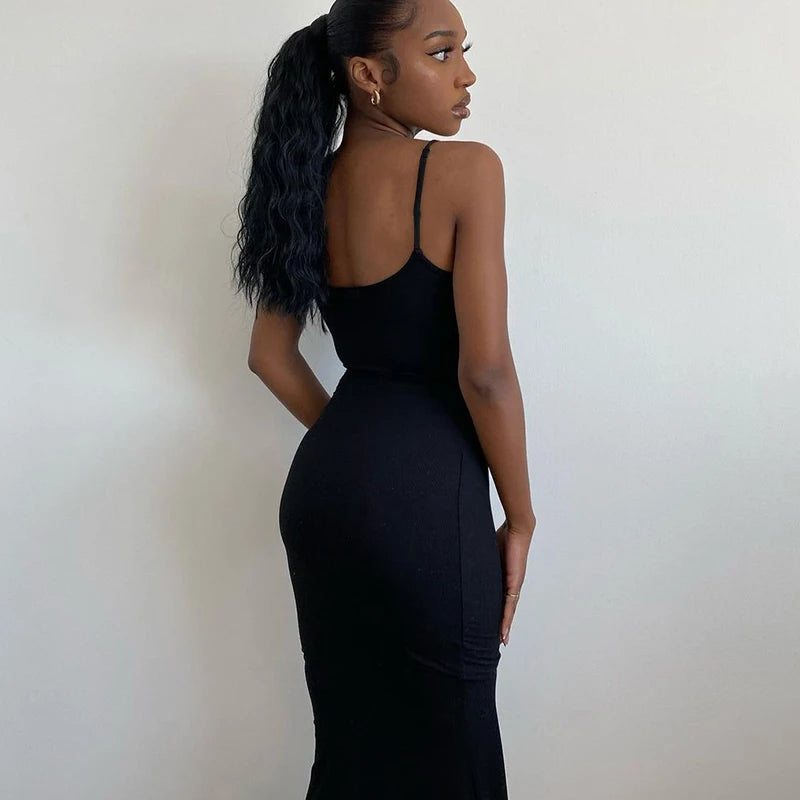 Satin Backless Maxi Dress