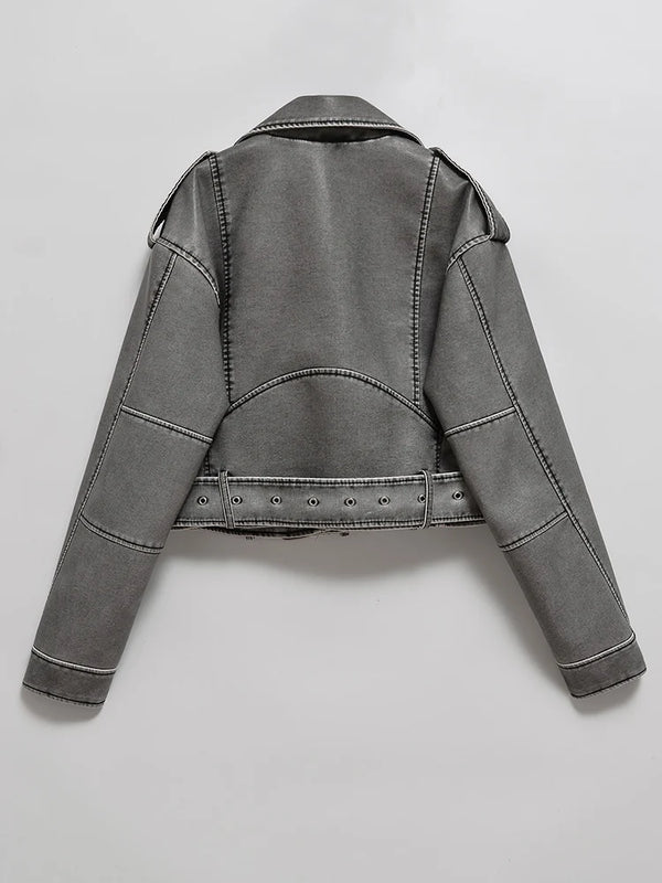 Short Vintage Leather Jacket