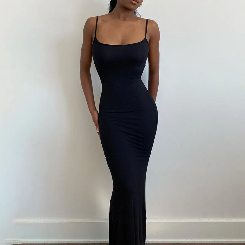 Satin Backless Maxi Dress