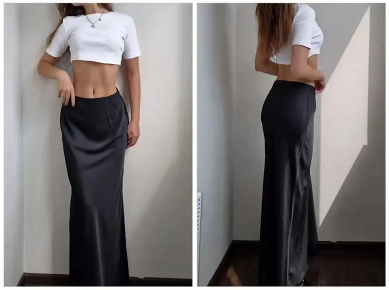 Women's Satin Slim Skirt