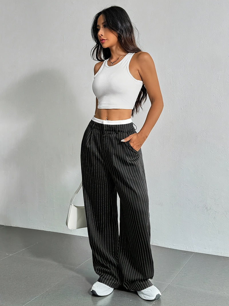 Striped Straight Leg Pants