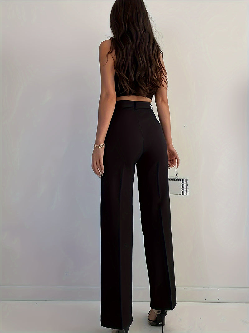 Elegant High-Waist Slim Pants