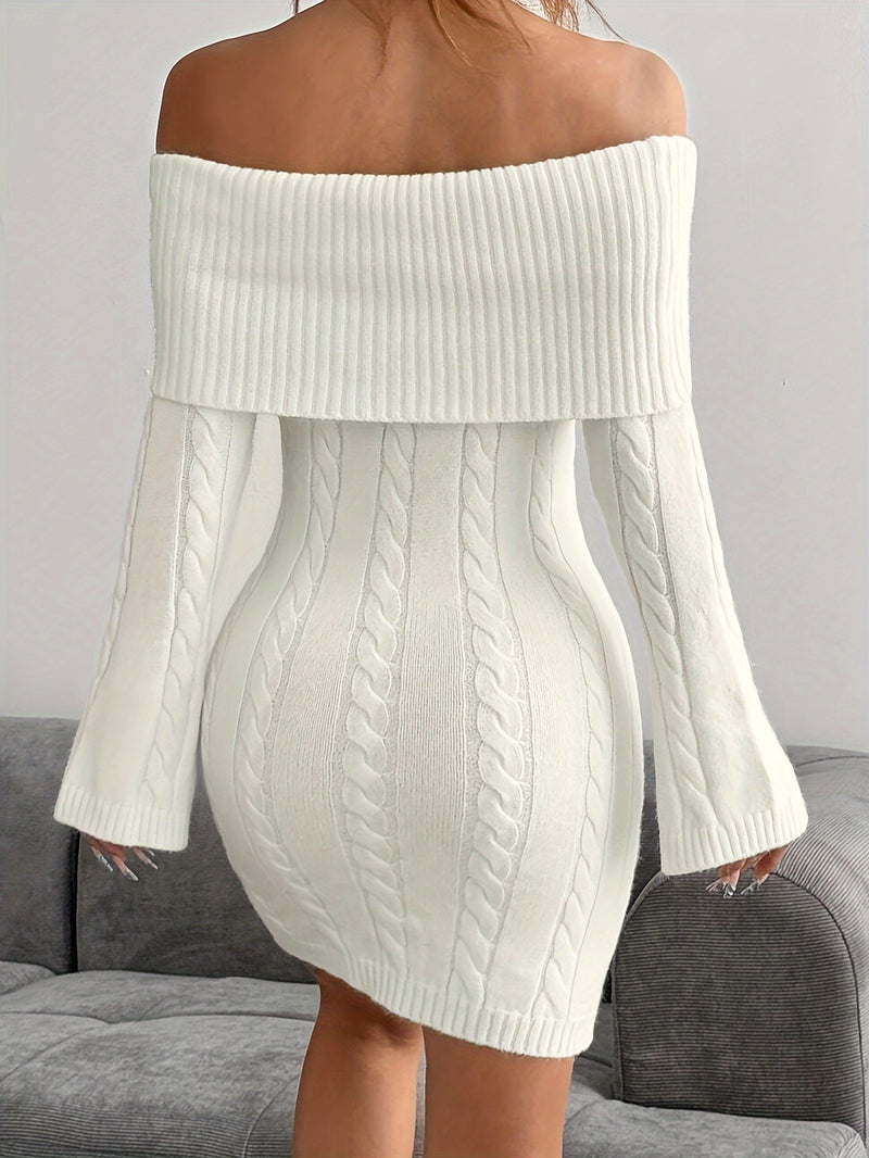 Off-Shoulder Knit Dress