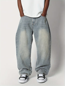 Loose Fit Washed Jeans