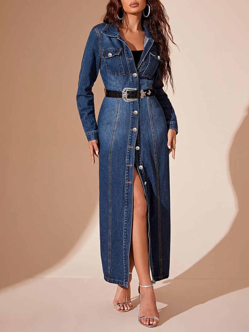 Elegant Denim Tunic Dress