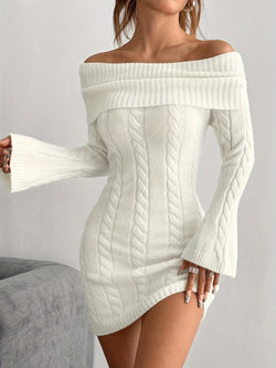 Off-Shoulder Knit Dress