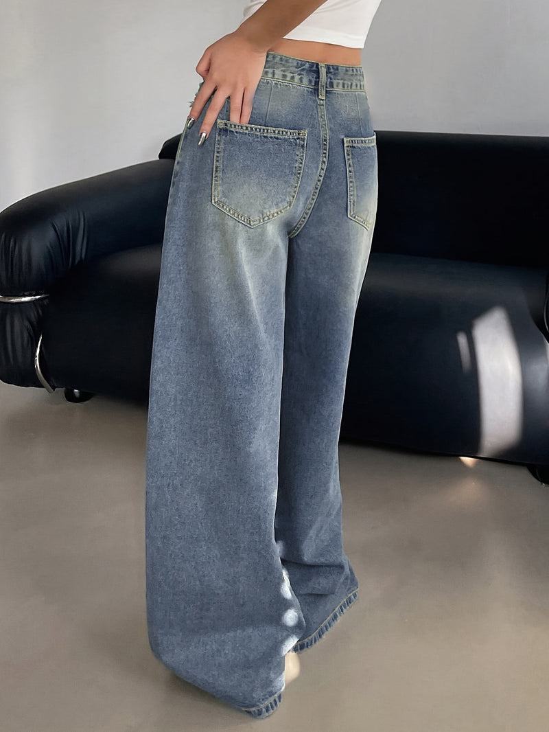 Vintage Washed Denim Jeans