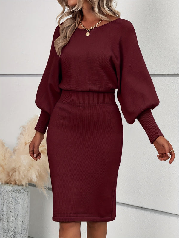 Fall Crew Neck Dress