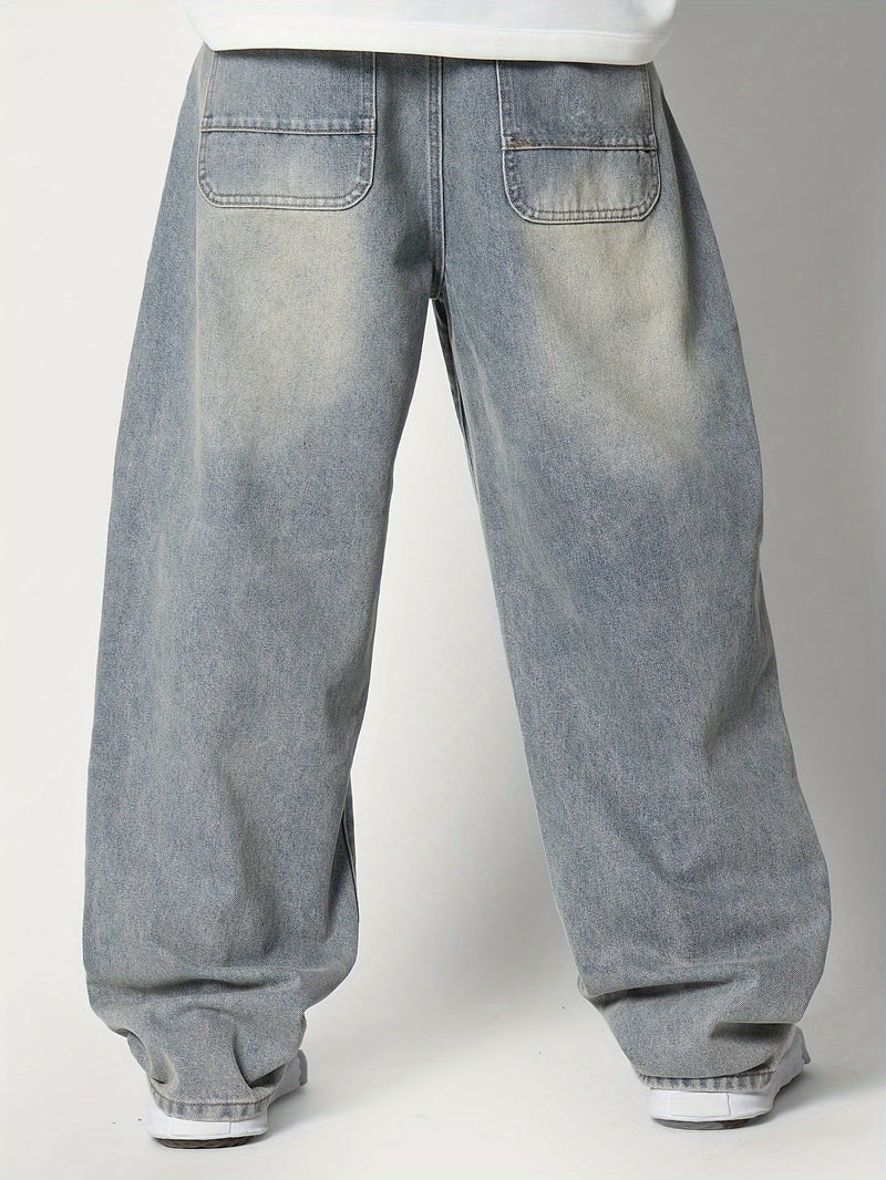 Loose Fit Washed Jeans