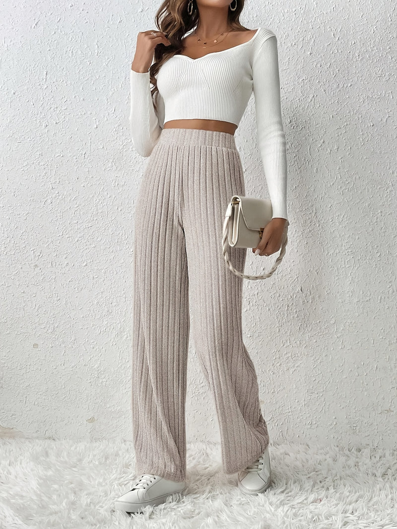 High Waist Straight Leg Pants