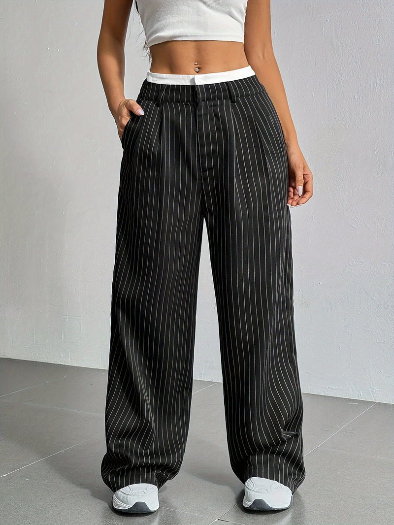 Striped Straight Leg Pants